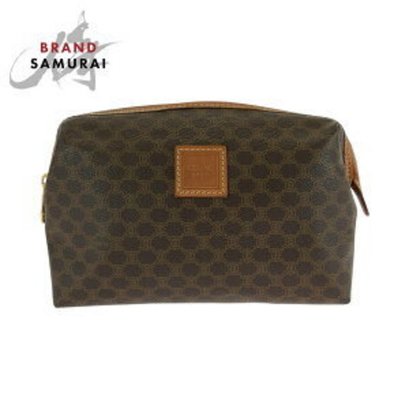Celine Macadam Pouch Leather Brown - Picture 1 of 9